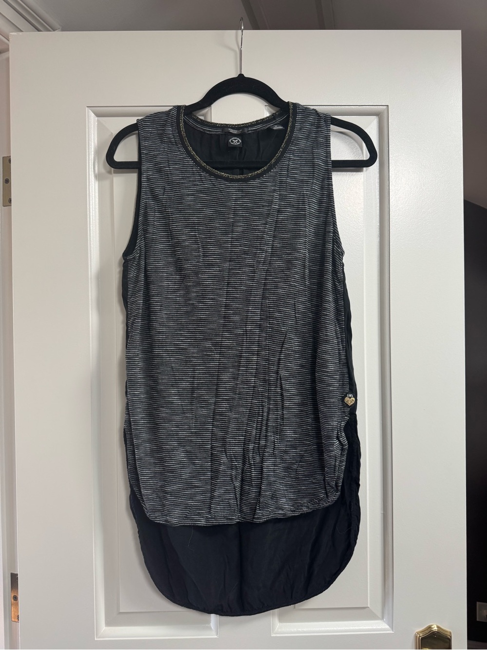 Scotch & Soda Black and Gray Layered Sleeveless Tank